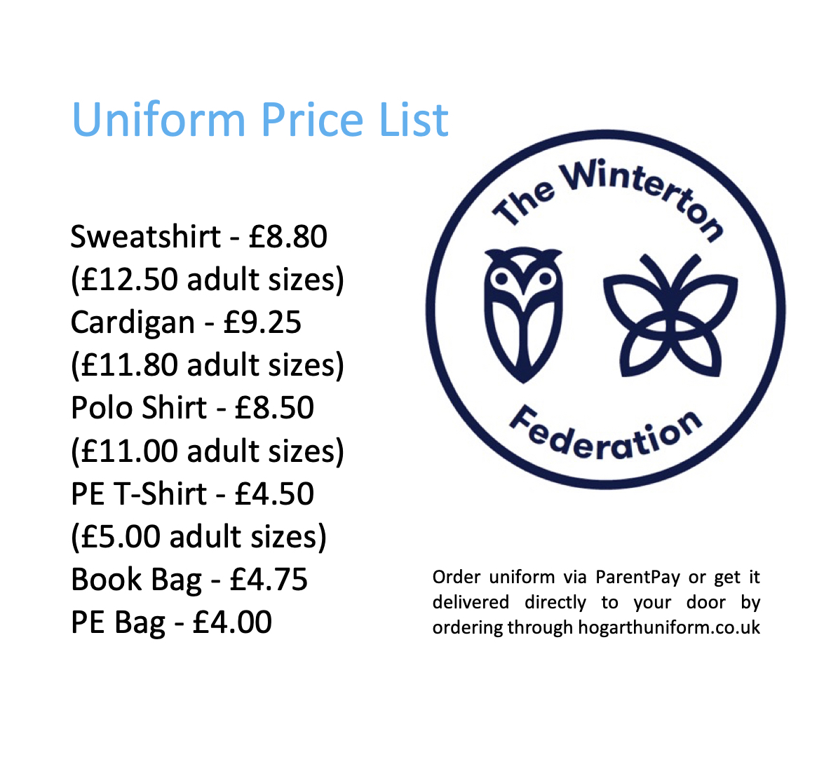 Uniform Price List